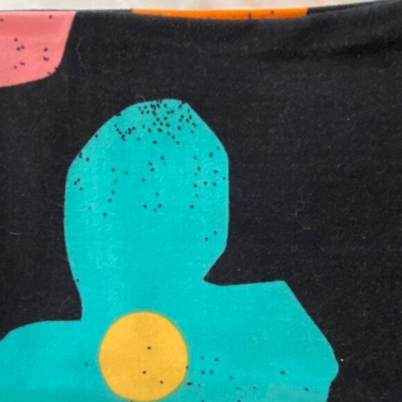 1412 LuLaRoe Leggings Size OS Light Brown and Orange Giant Flower Print … - Picture 2 of 4